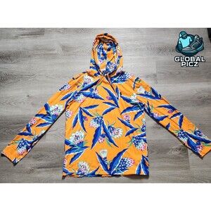 Polo Ralph Lauren Men's Orange Floral Hooded T-Shirt Hoodie Tee Mens size Med